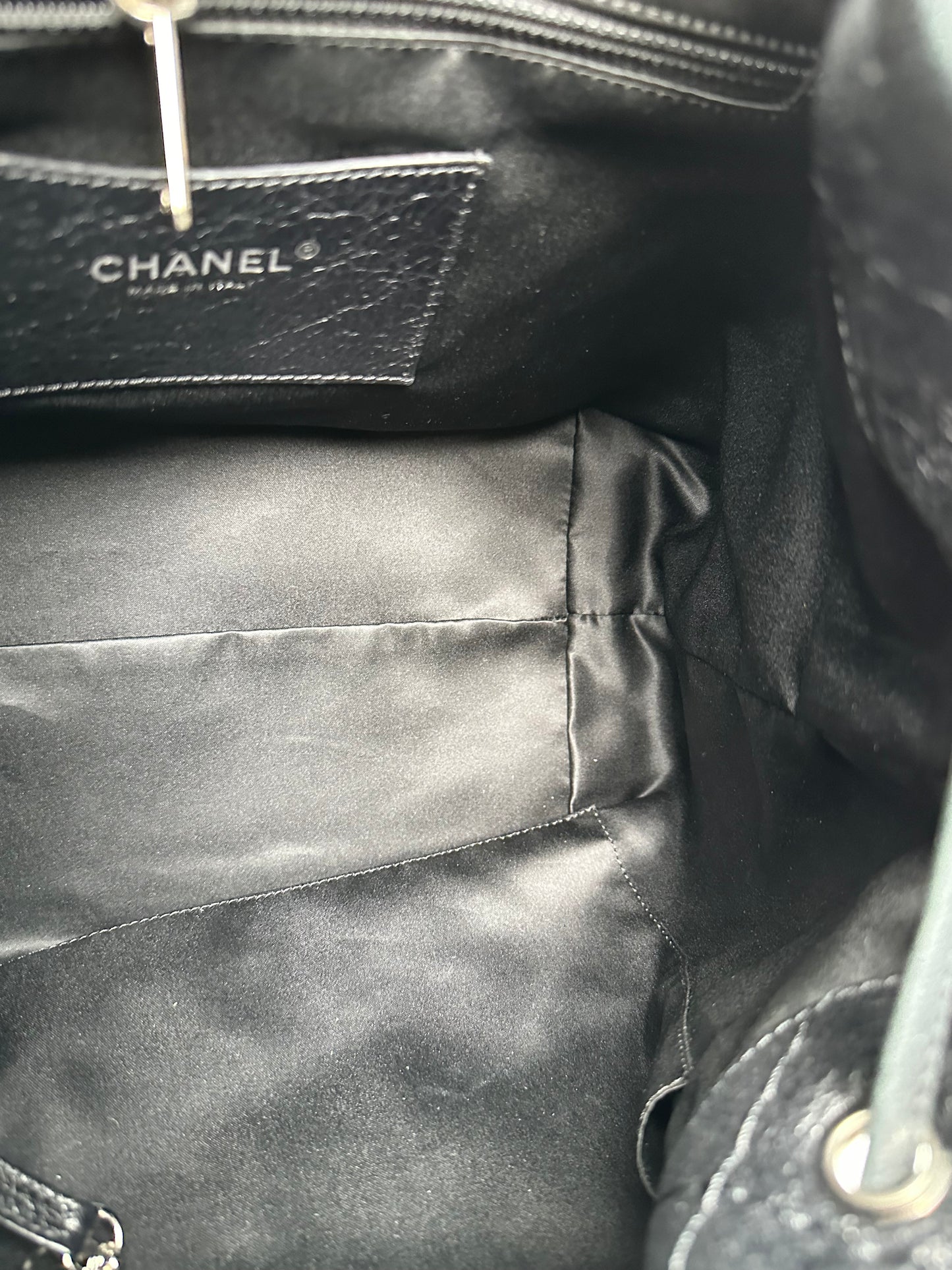 Chanel Black On The Road Calfskin Drawstring Tote SHW #14