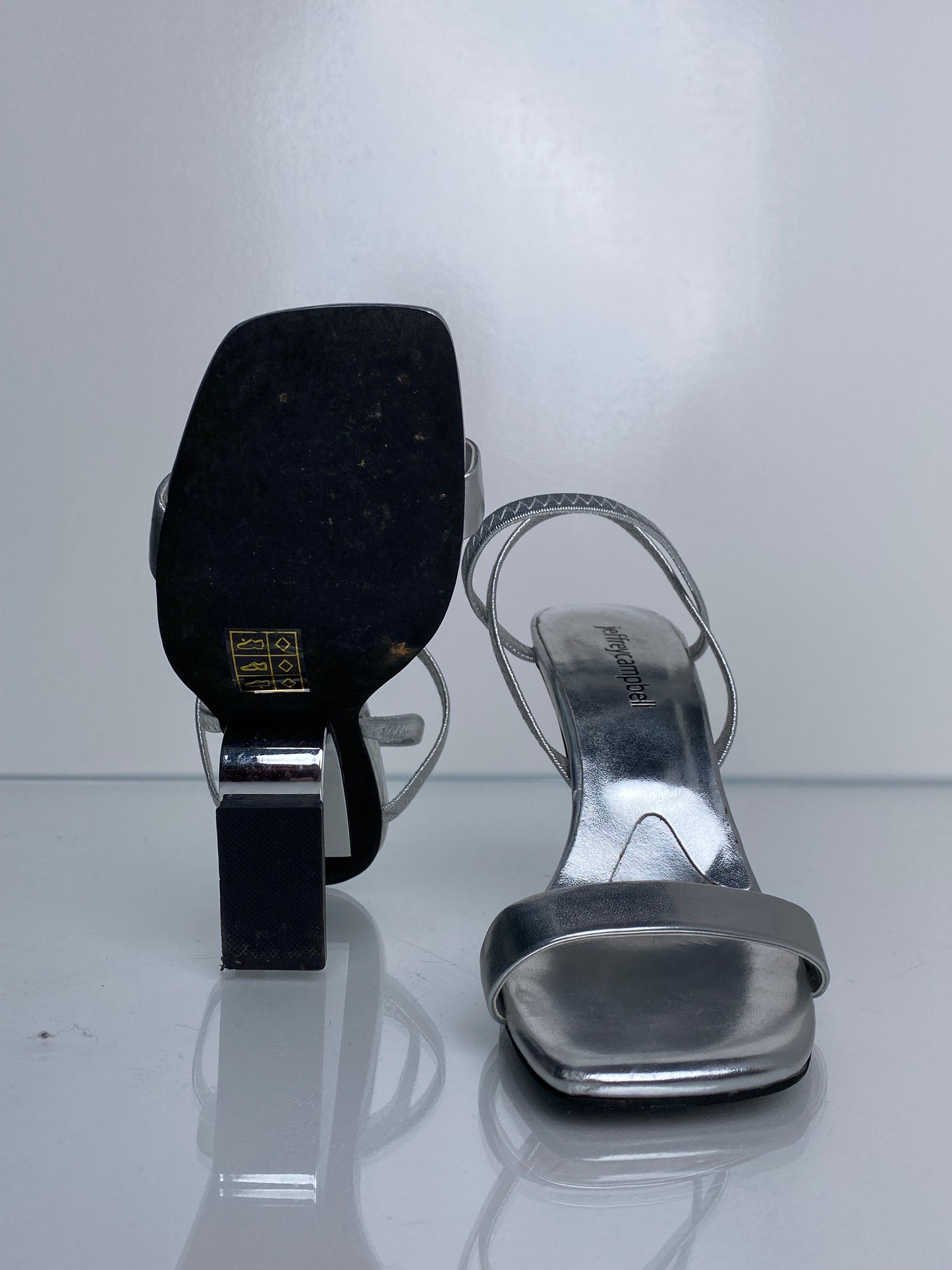 Jeffrey Campbell Metallic Silver Heels, 6