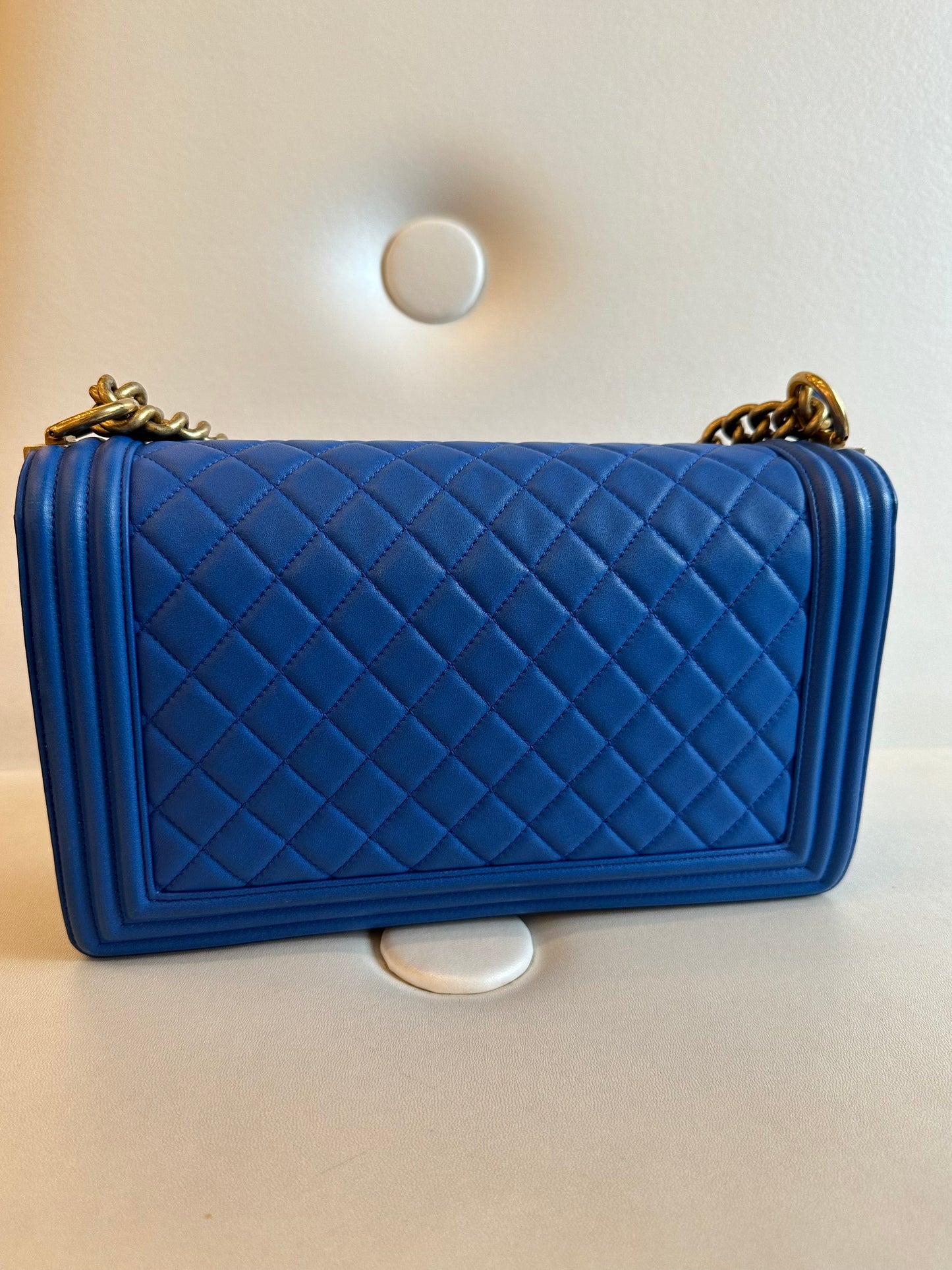 Chanel Boy Medium Lambskin Blue GHW #21