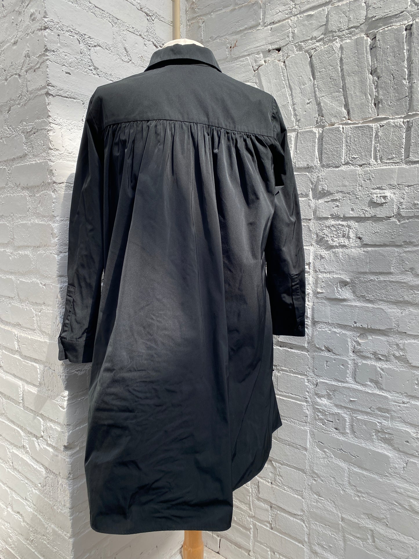 MaxMara Black Button Down Long Sleeve Dress, 6