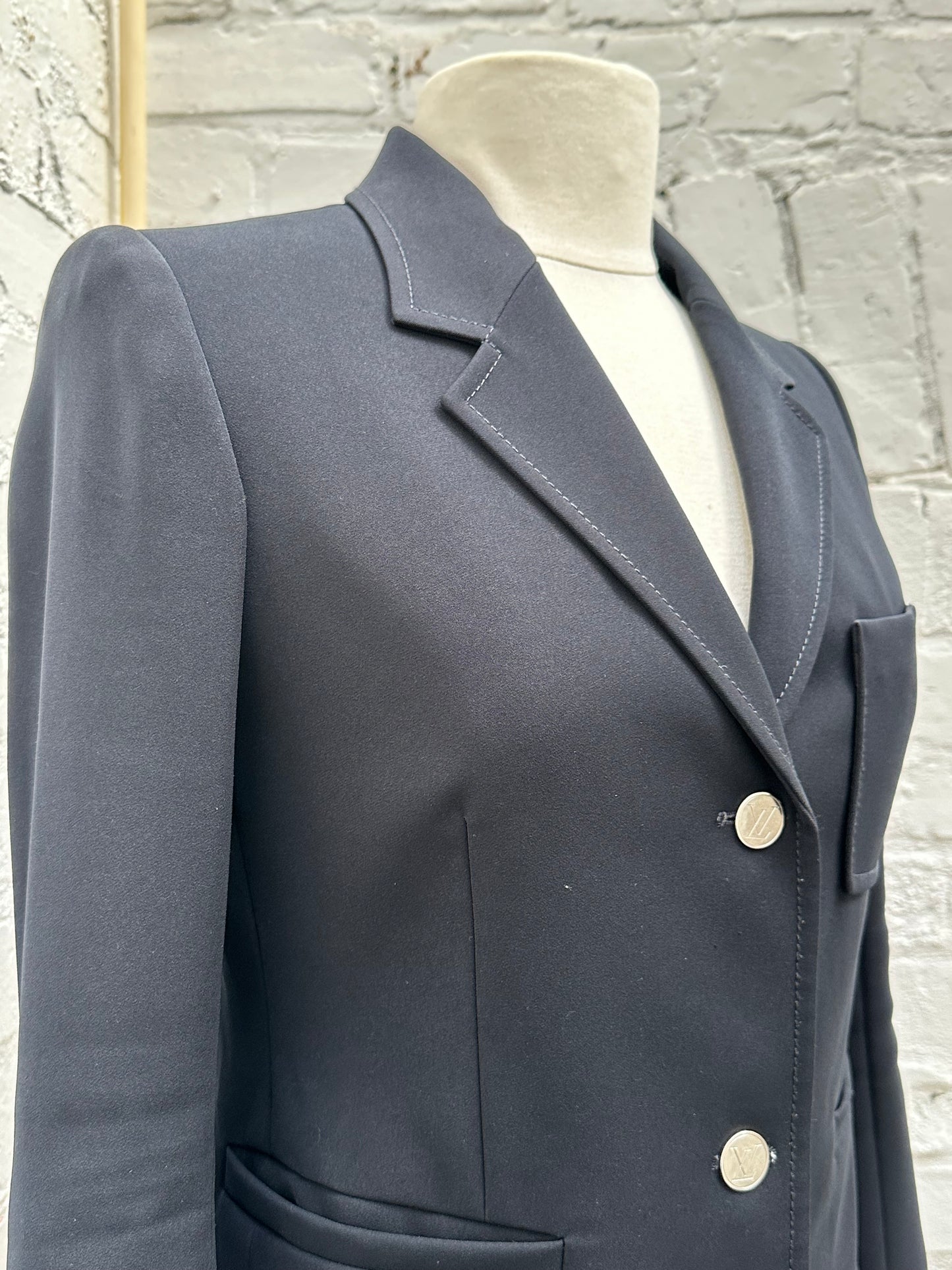 Louis Vuitton Navy & Silver Button Blazer, 36