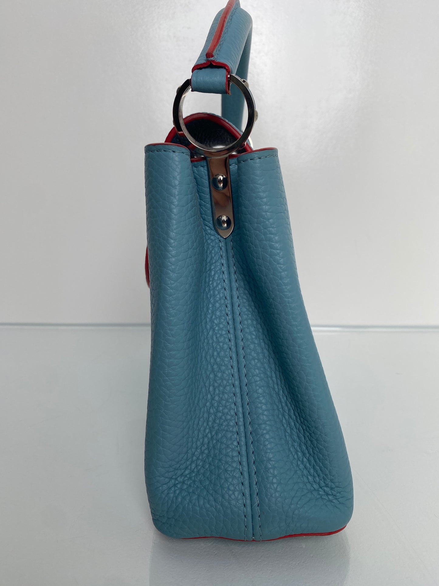 Louis Vuitton Blue & Coral Capucine MM Bag SHW