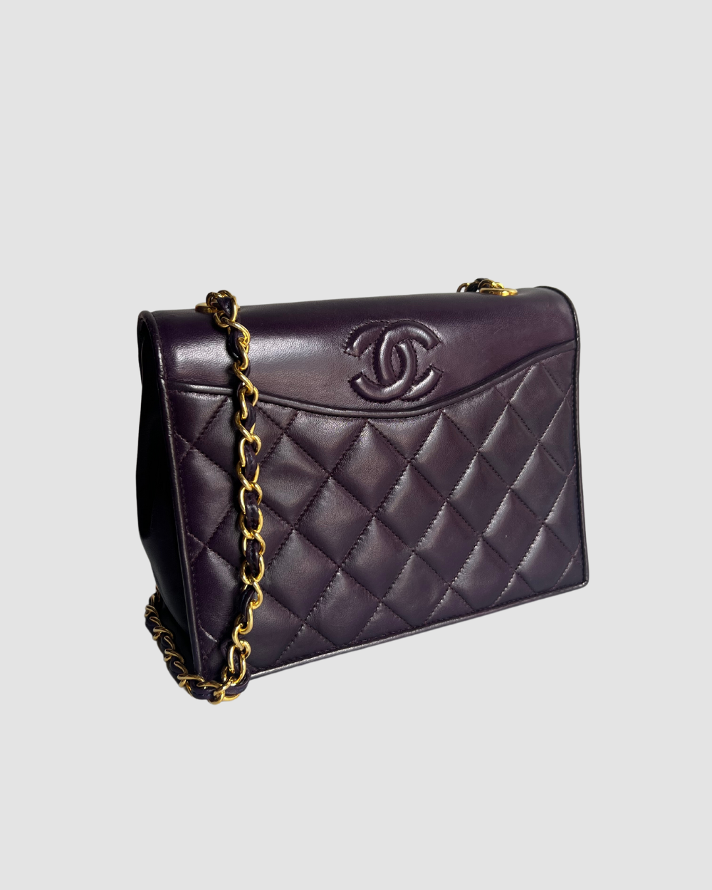 Chanel Purple Lambskin Quilted Mini Bag GHW