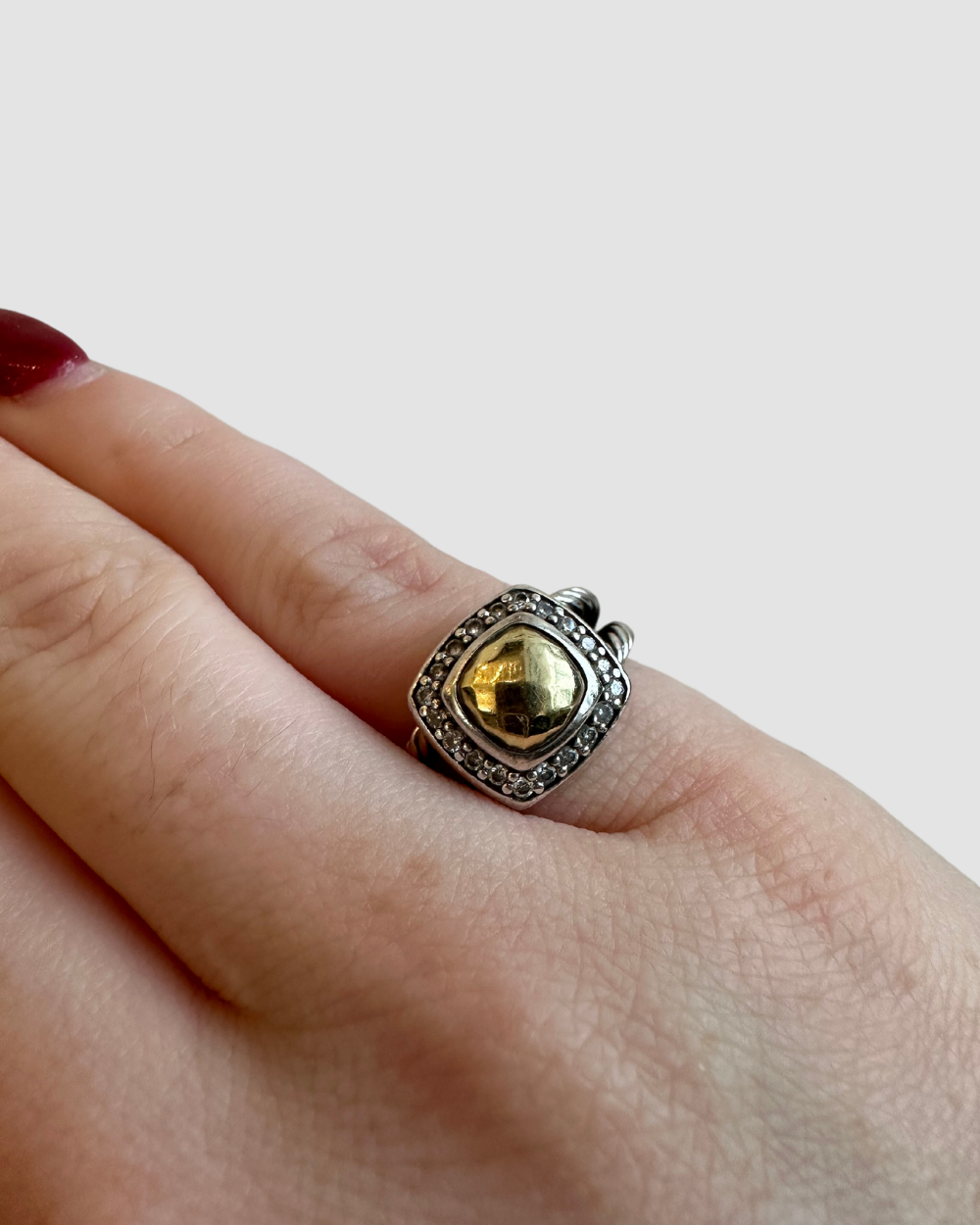 David Yurman Albion Gold & Pave Diamond Ring