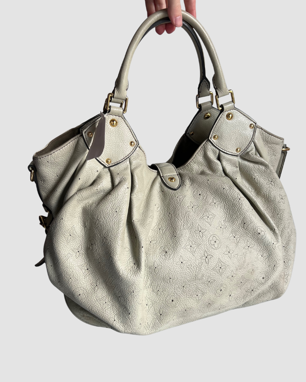Louis Vuitton Cream Mahina Hobo Tote