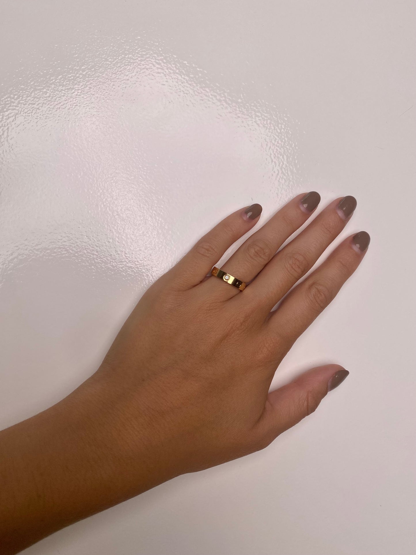 Cartier Love Ring 18KY 1 Dia, 5, 50