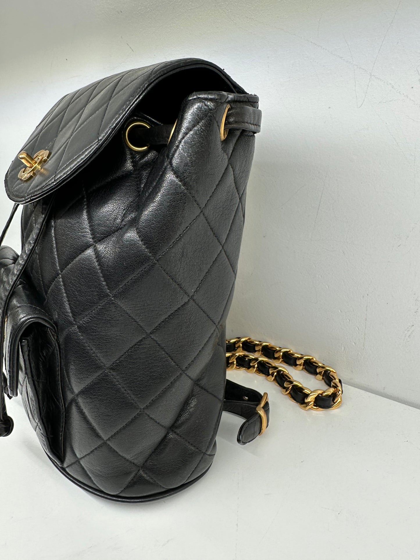 Chanel Duma Vintage Black Leather Backpack