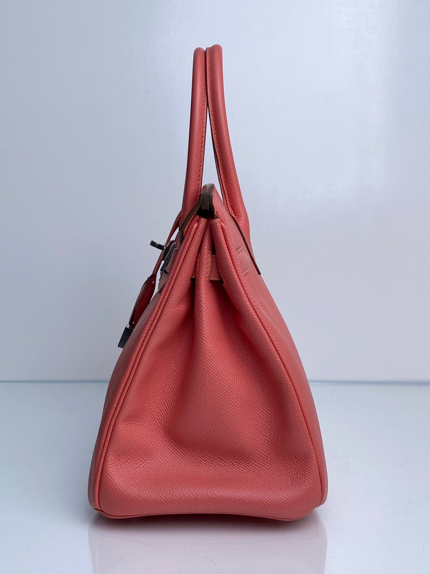 Hermes Birkin 30 Flamingo Epsom PHW #Q