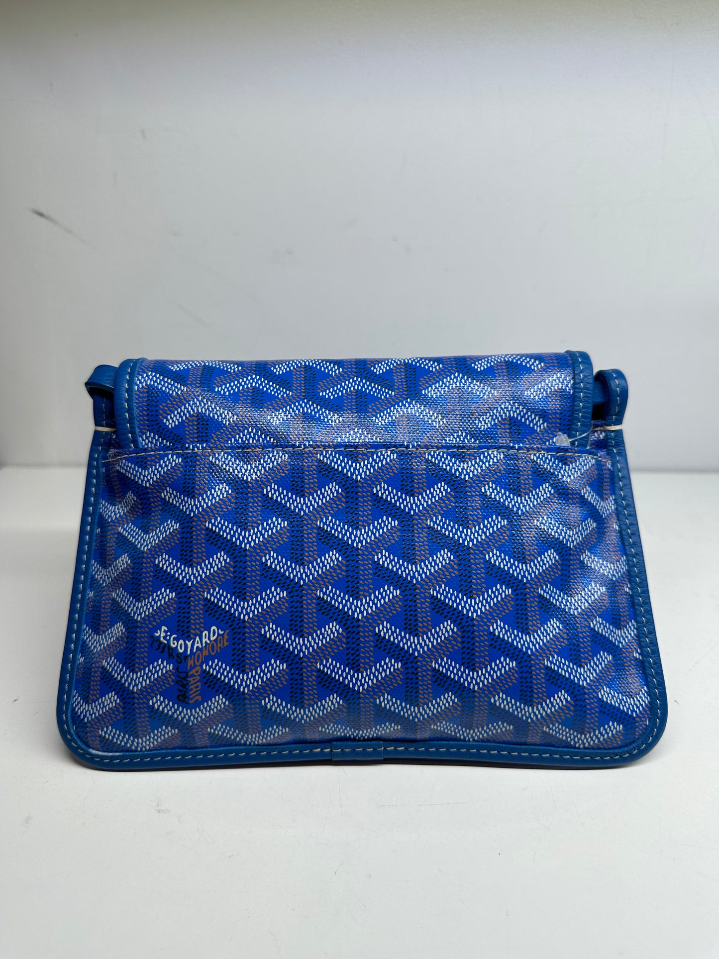 Goyard Plumet Blue Canvas Wallet Clutch Crossbody