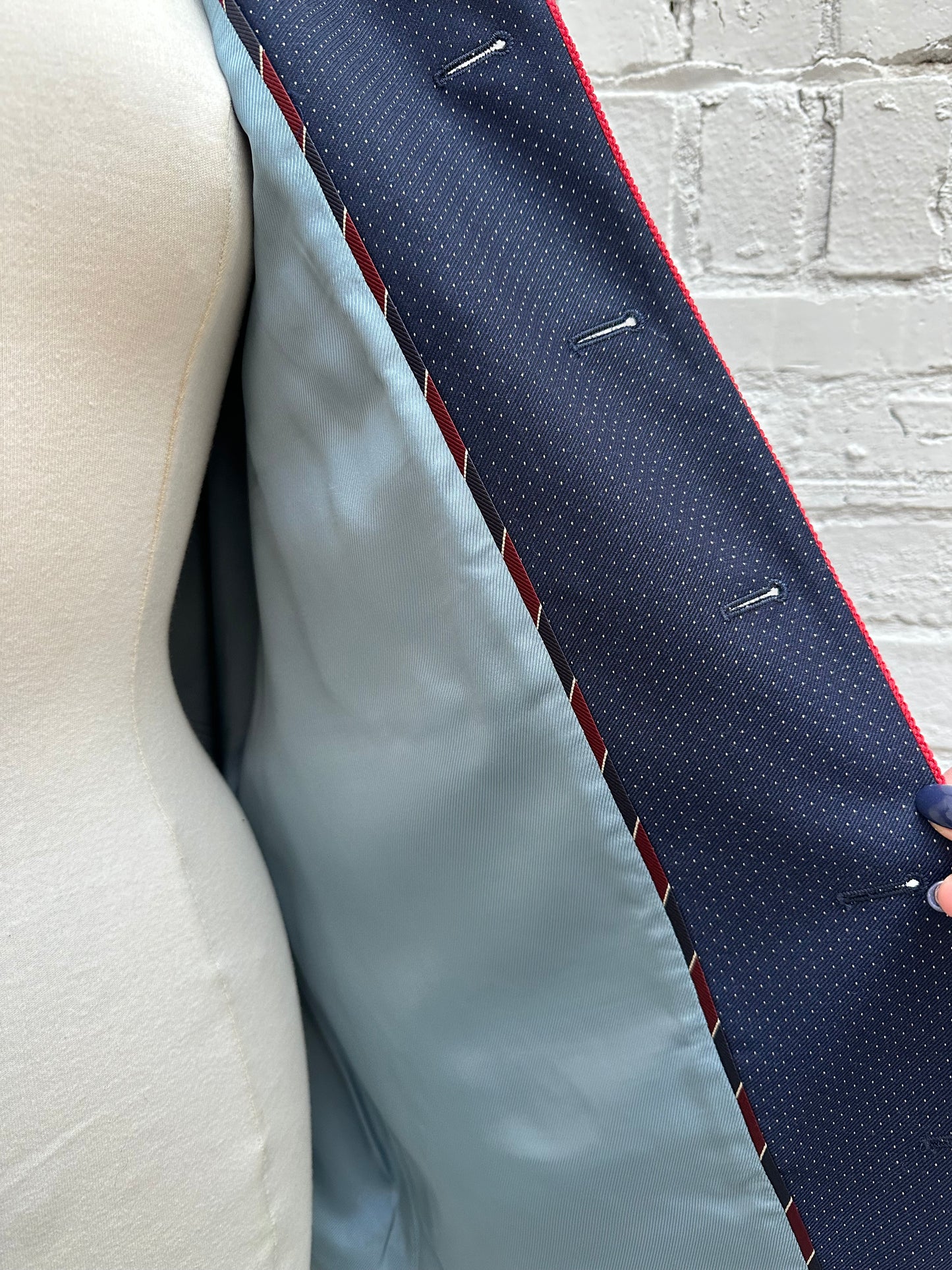 Gucci Blue Polka Dot Lion Sports Coat 48