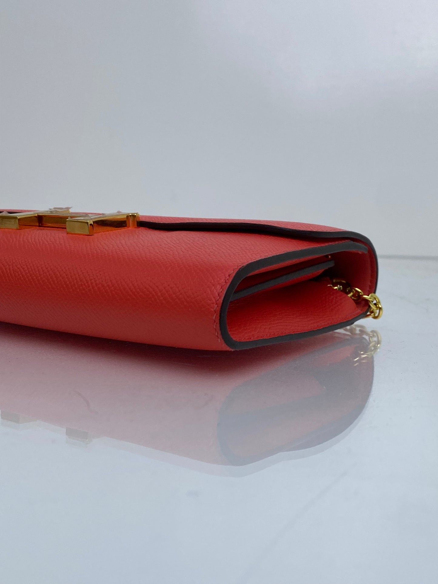 Hermes Constance Long Wallet Epsom Rose Texas GHW