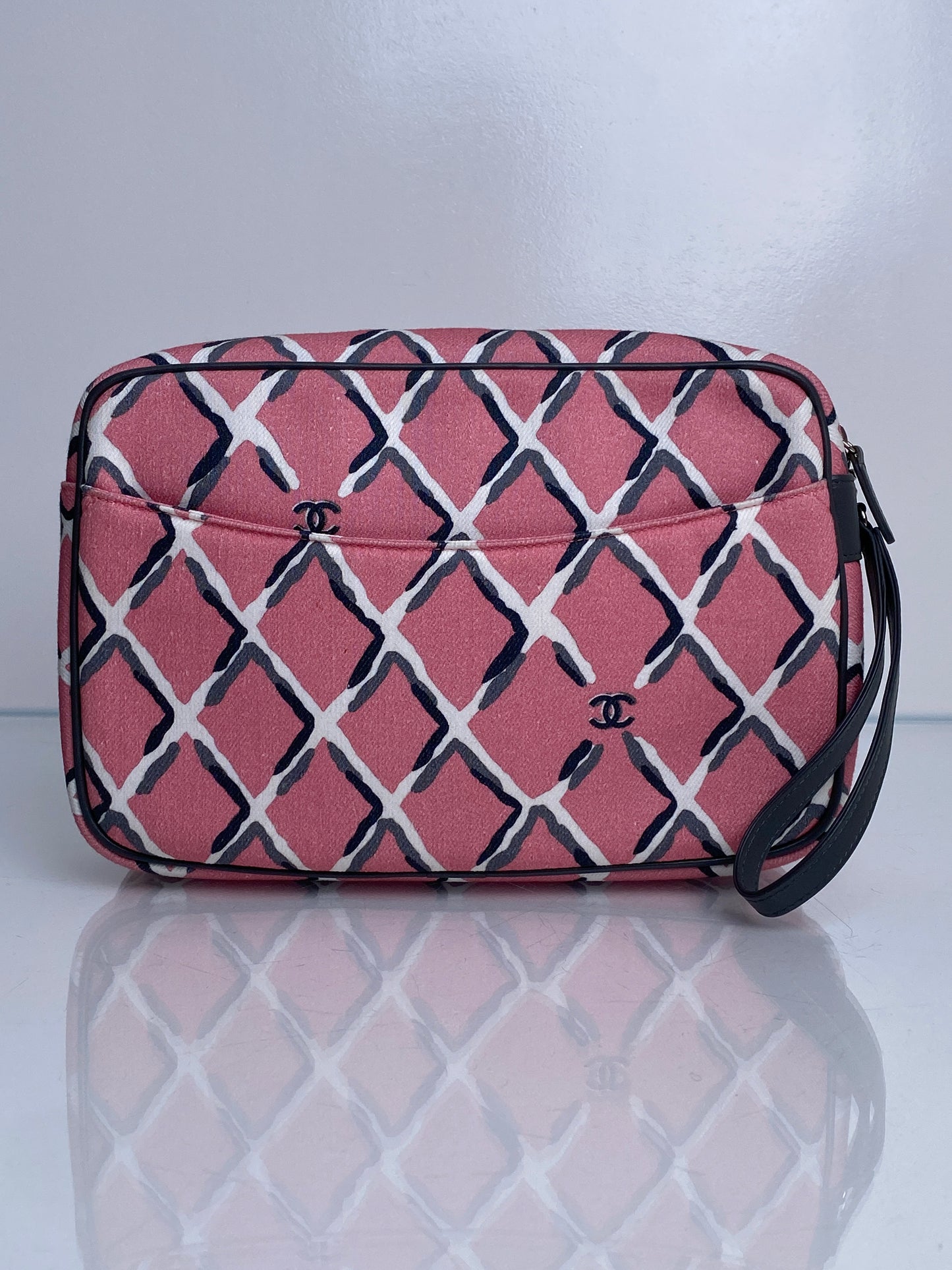 Chanel Coco Beach Pink Canvas/Leather Pouch SHW #26