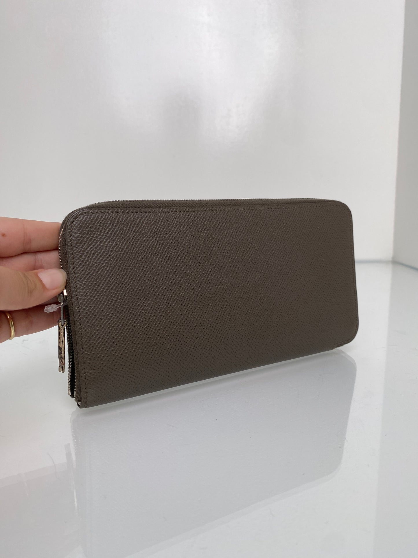 Hermes Azap Silk Etain Epsom Zip around Long wallet PHW