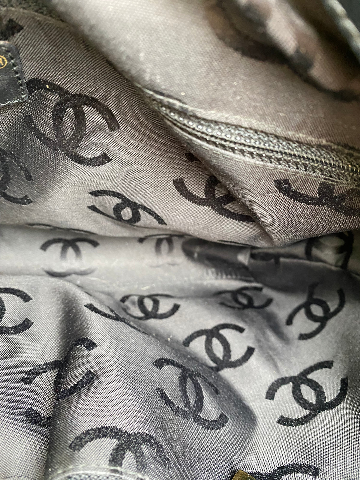 Chanel Vintage Black Velvet Tote Bag GHW