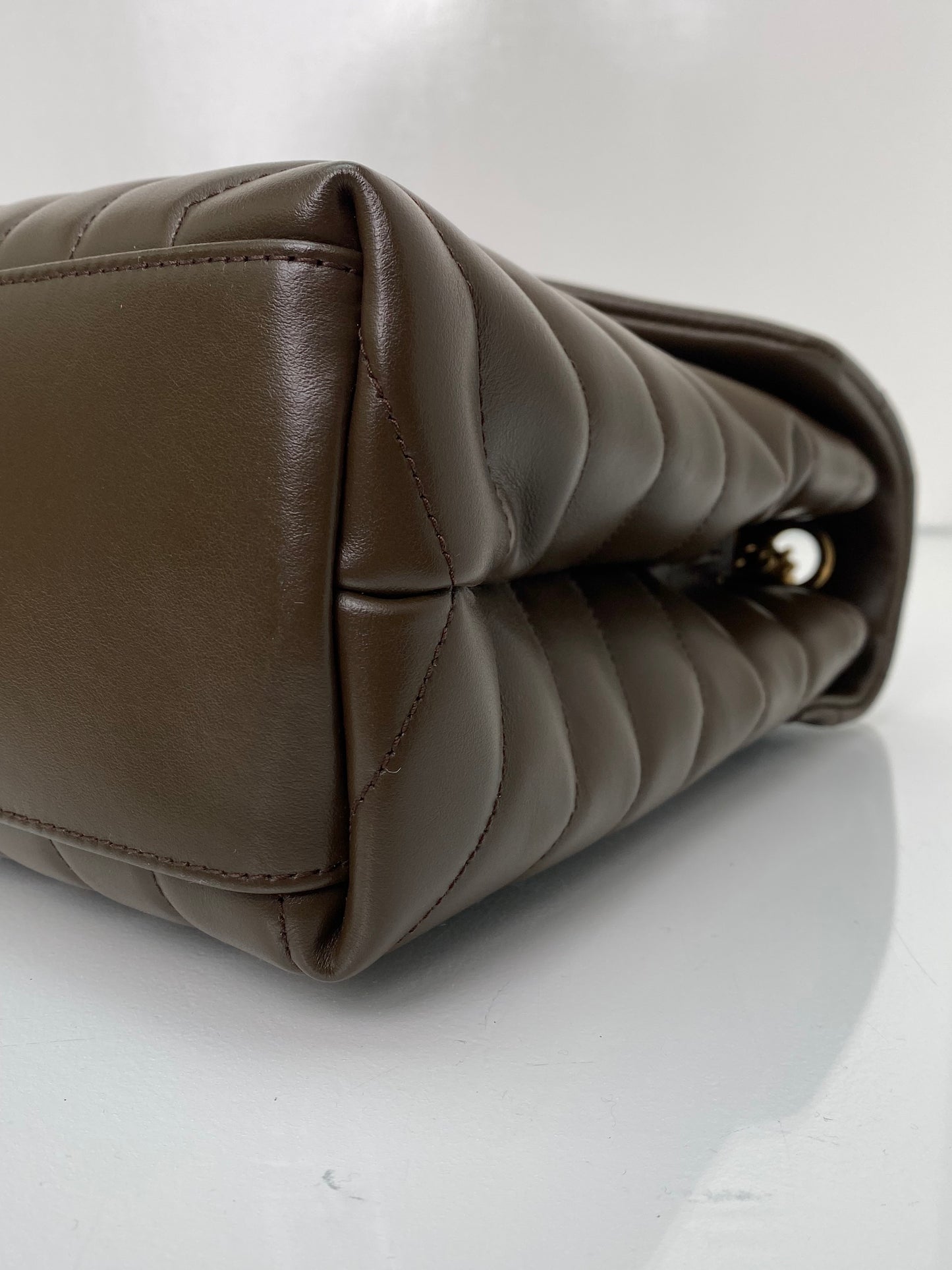 Saint Laurent Loulou Brown Matelasse Bag GHW