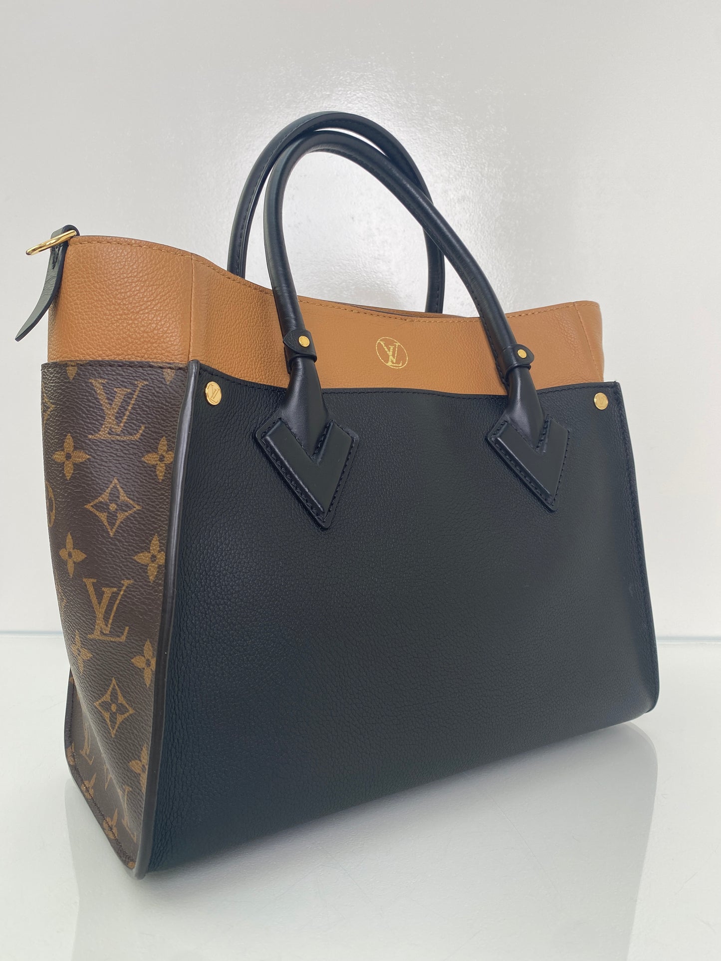 Louis Vuitton Black, Brown, & Monogram On My Side Tote Bag GHW