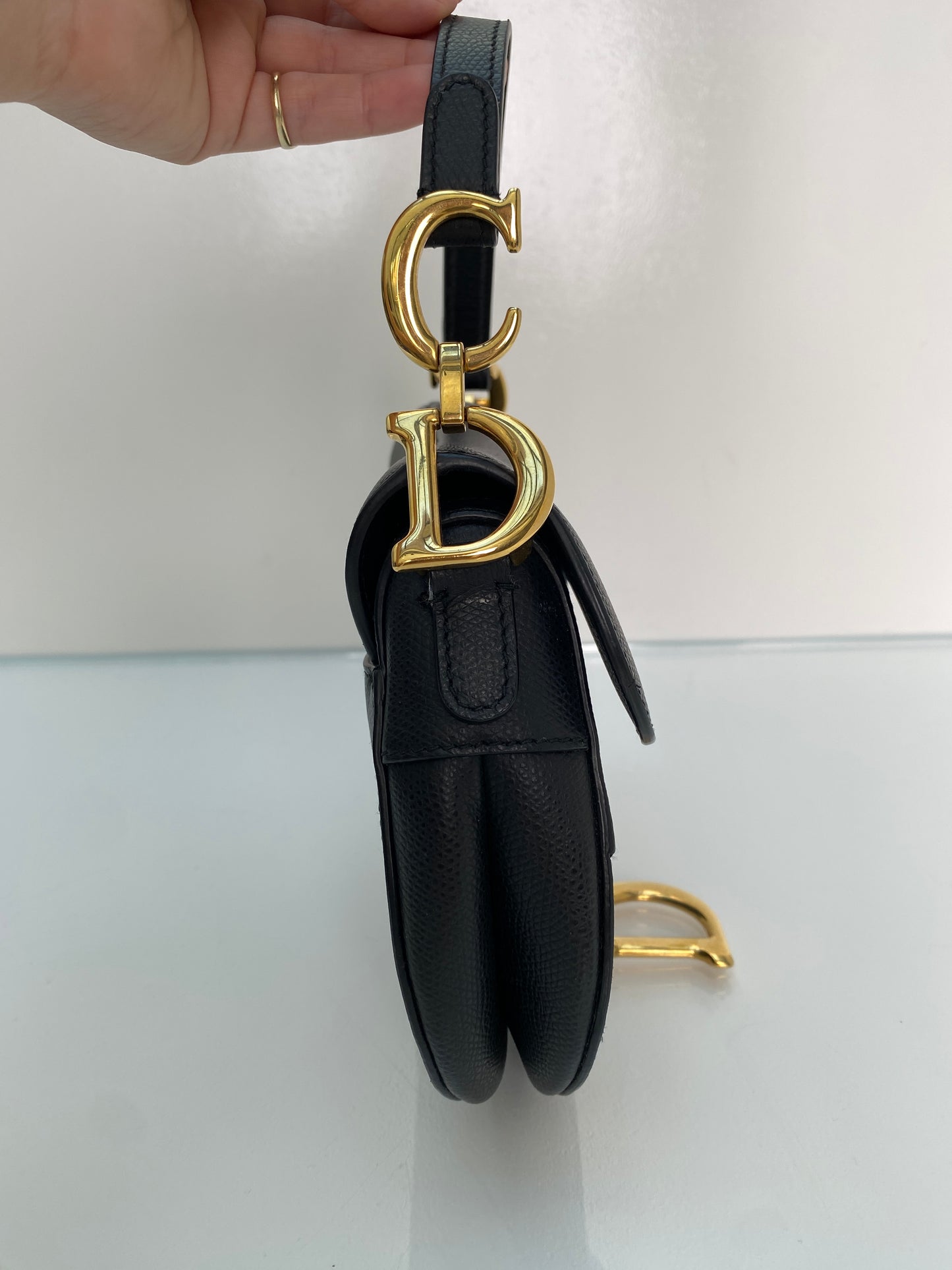 Dior Black Mini Saddle Bag GHW