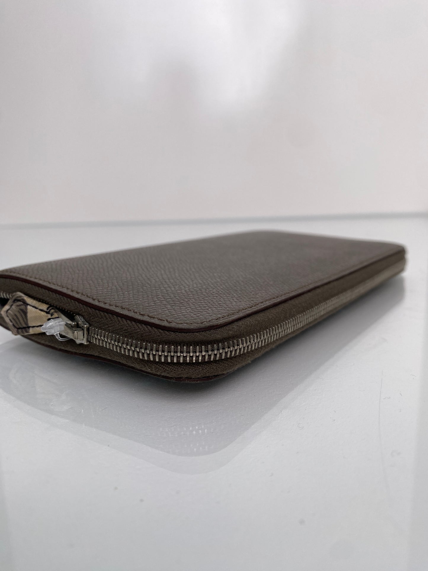 Hermes Azap Silk Etain Epsom Zip around Long wallet PHW