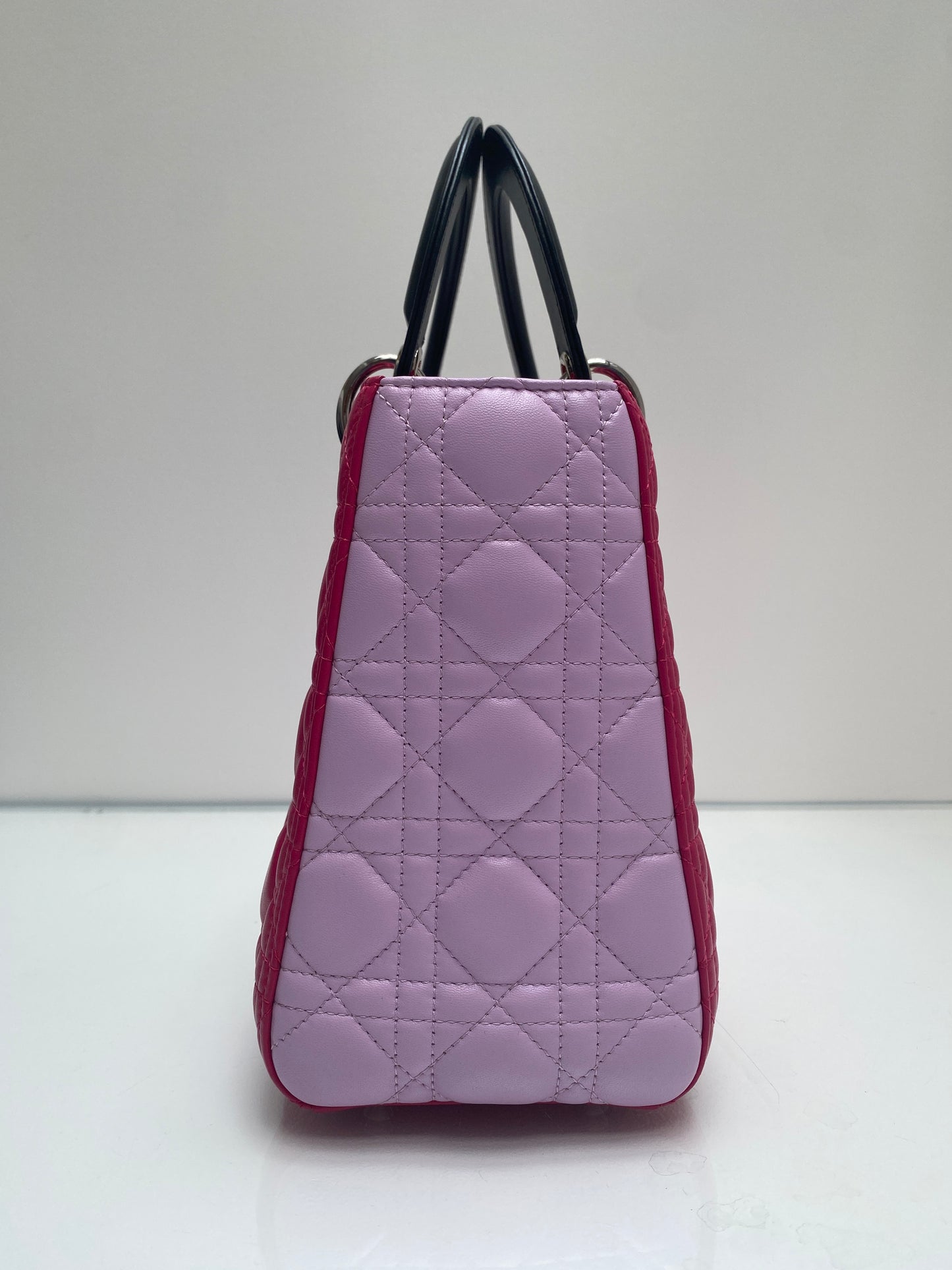 Christian Dior Lady Dior Pink/Black Medium