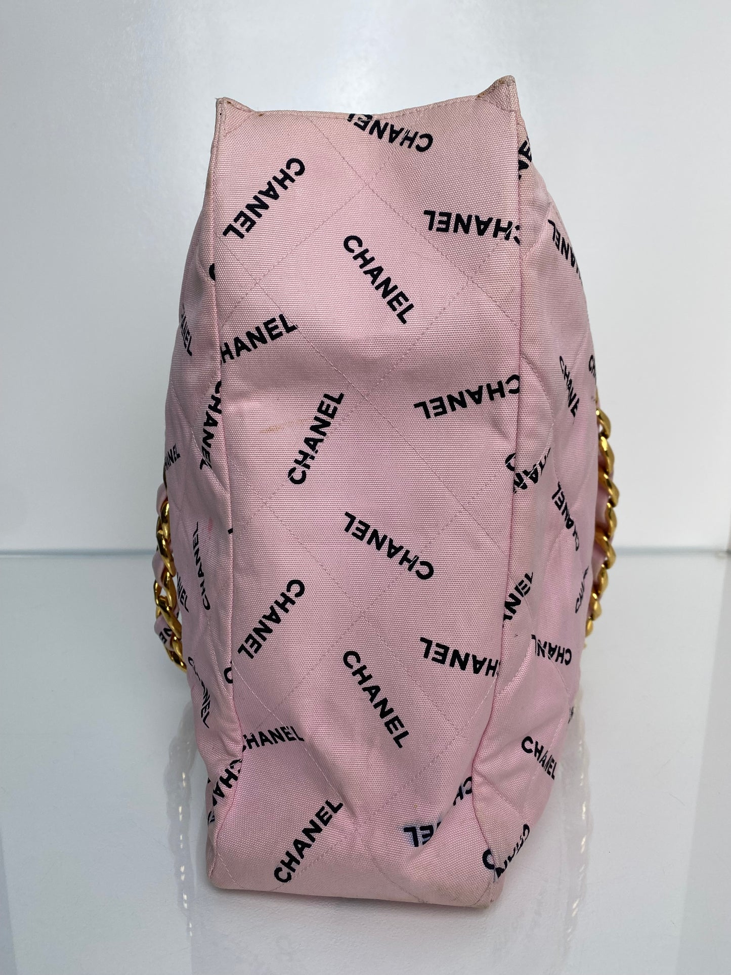 Chanel Vintage Pink Logomania Tote 24KGHW