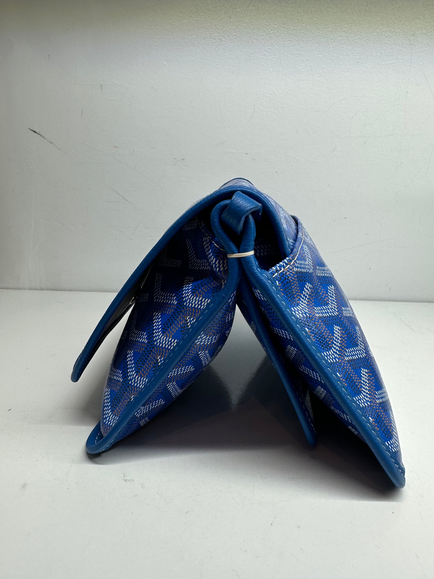 Goyard Plumet Blue Canvas Wallet Clutch Crossbody