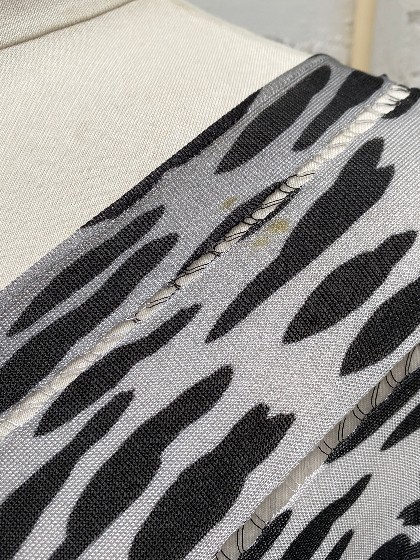 Tom Ford White & Black Polka Dot Distresses Caftan, O/S