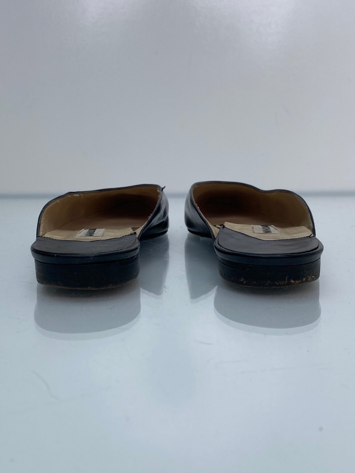 Manolo Blahnik Black Mules, 37 (As Is)