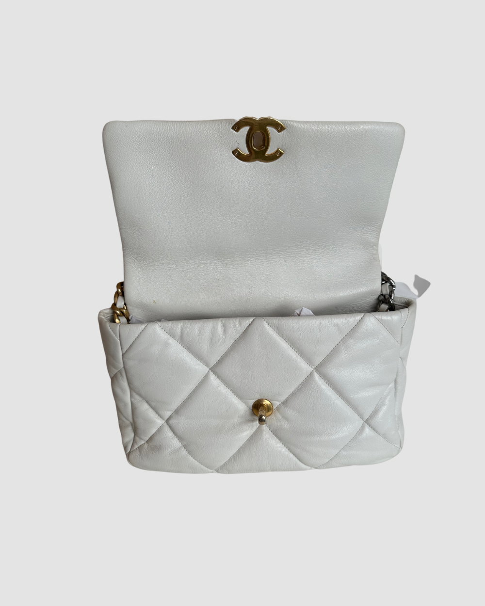 Chanel 2019 White Large Flap Bag