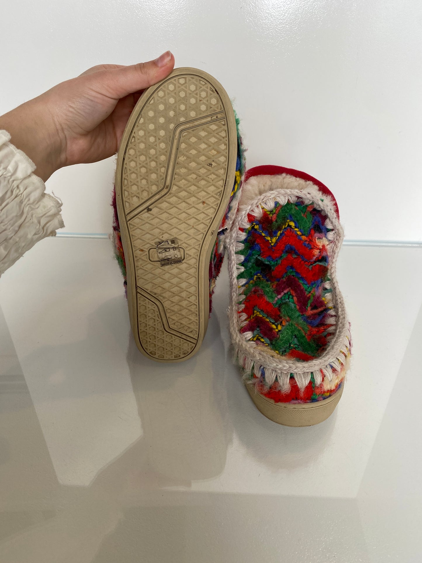 Mou Multicolor Knit Boots, 8