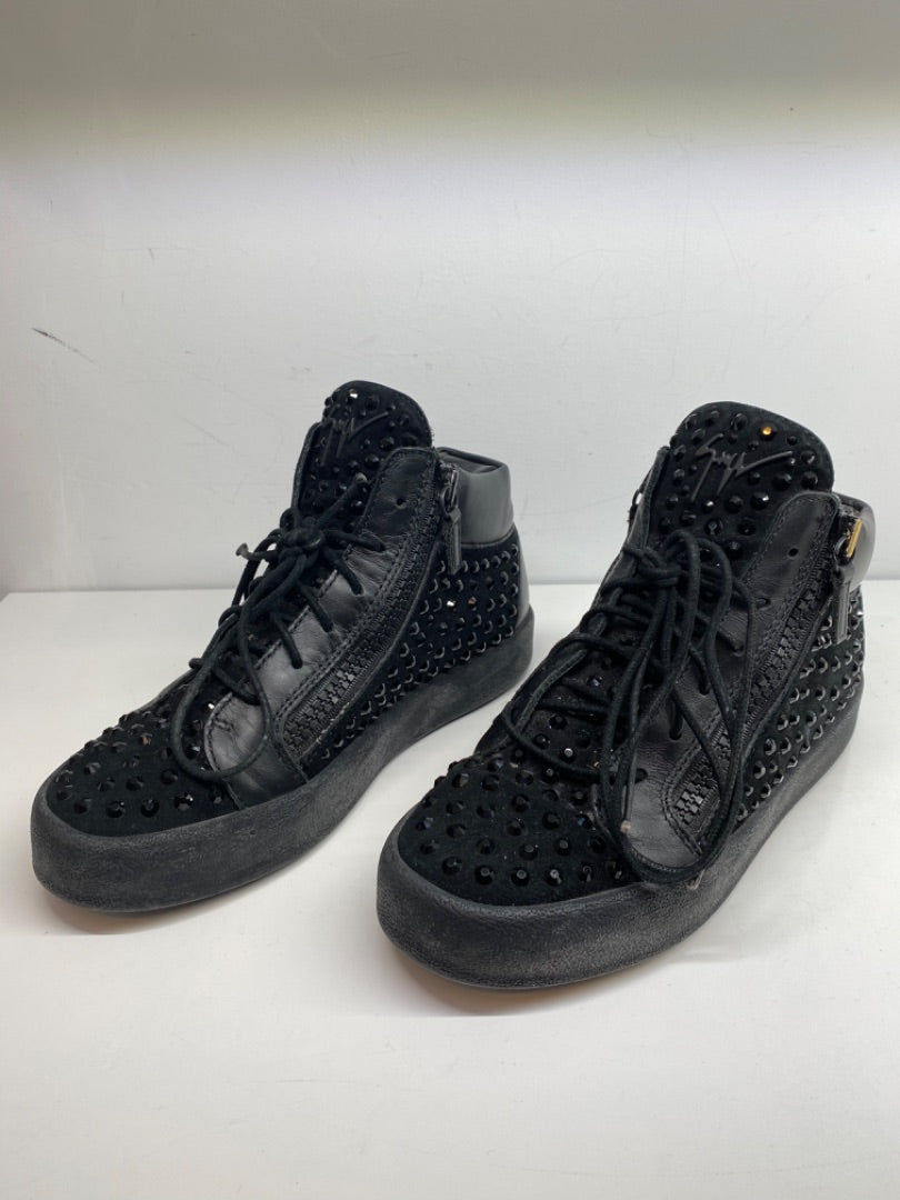 Guiseppe Zanotti Black Velvet Shoes, 38