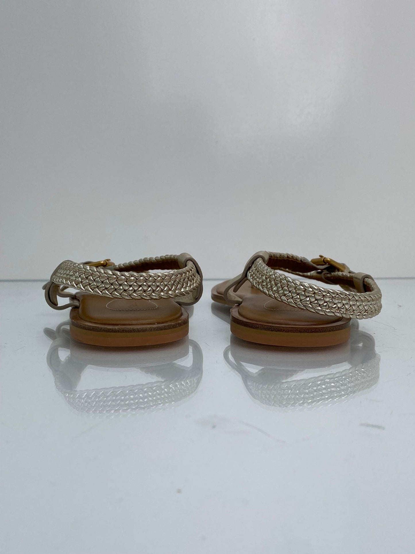 See By Chloe Gold Braided Sandals, 38.5