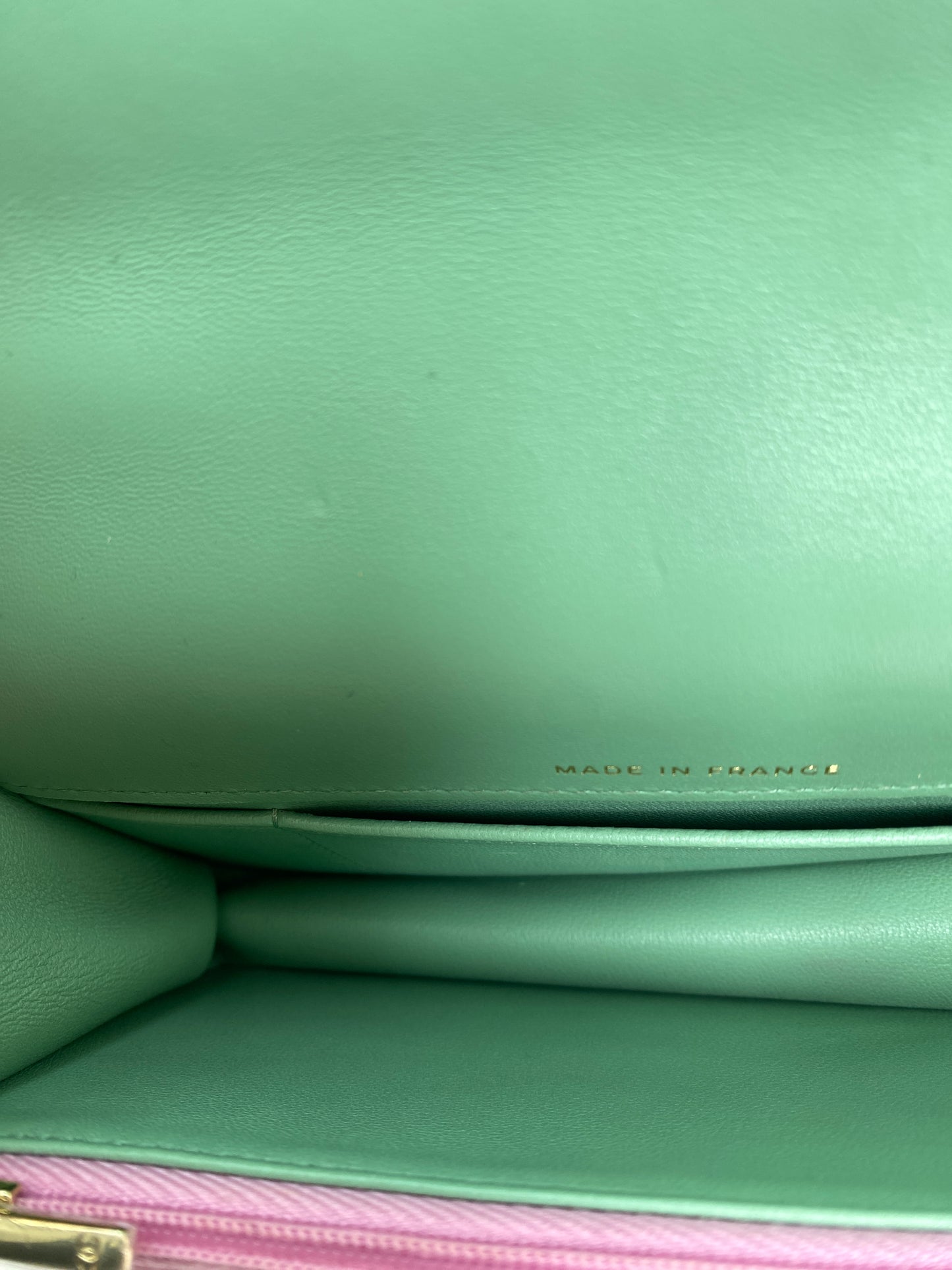 Chanel Pink & Green Top Handle Phone Holder Crossbody Bag GHW
