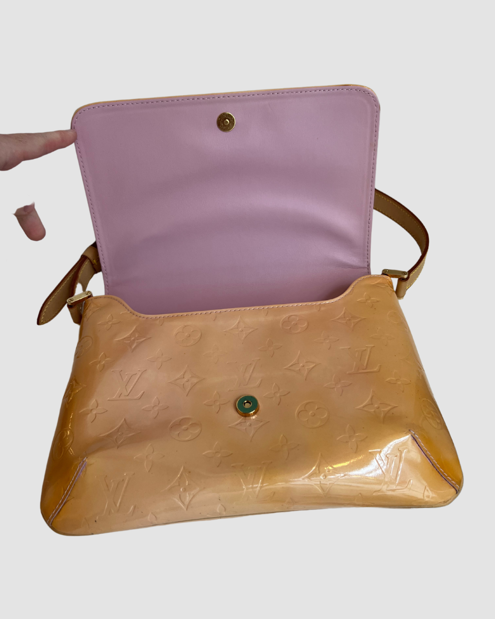 Louis Vuitton Yellow Vernis Thompson Shoulder Bag