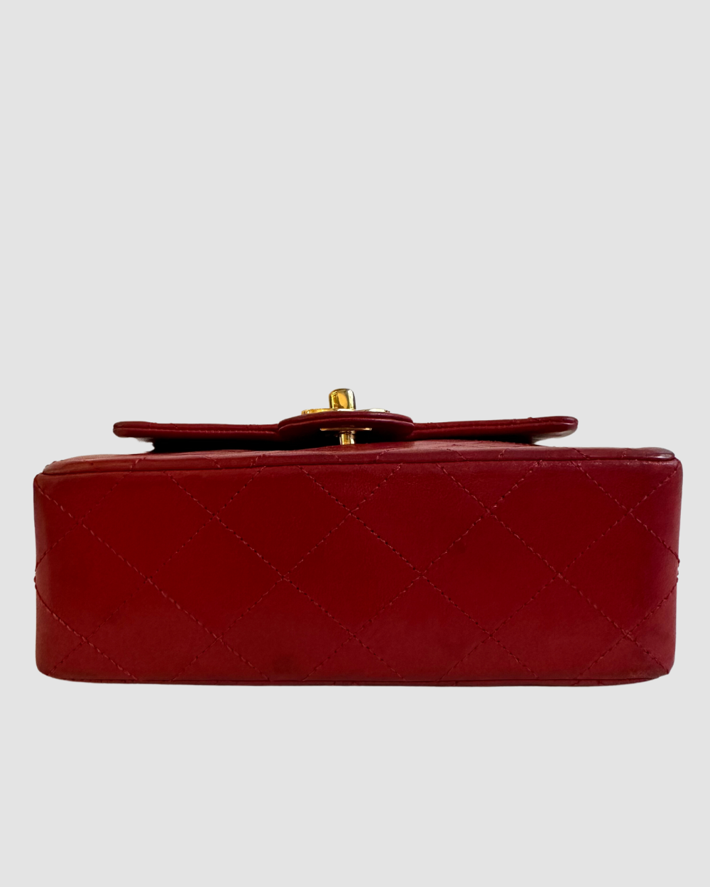 Chanel Vintage Mini Red Lambskin Square Flap Bag GHW