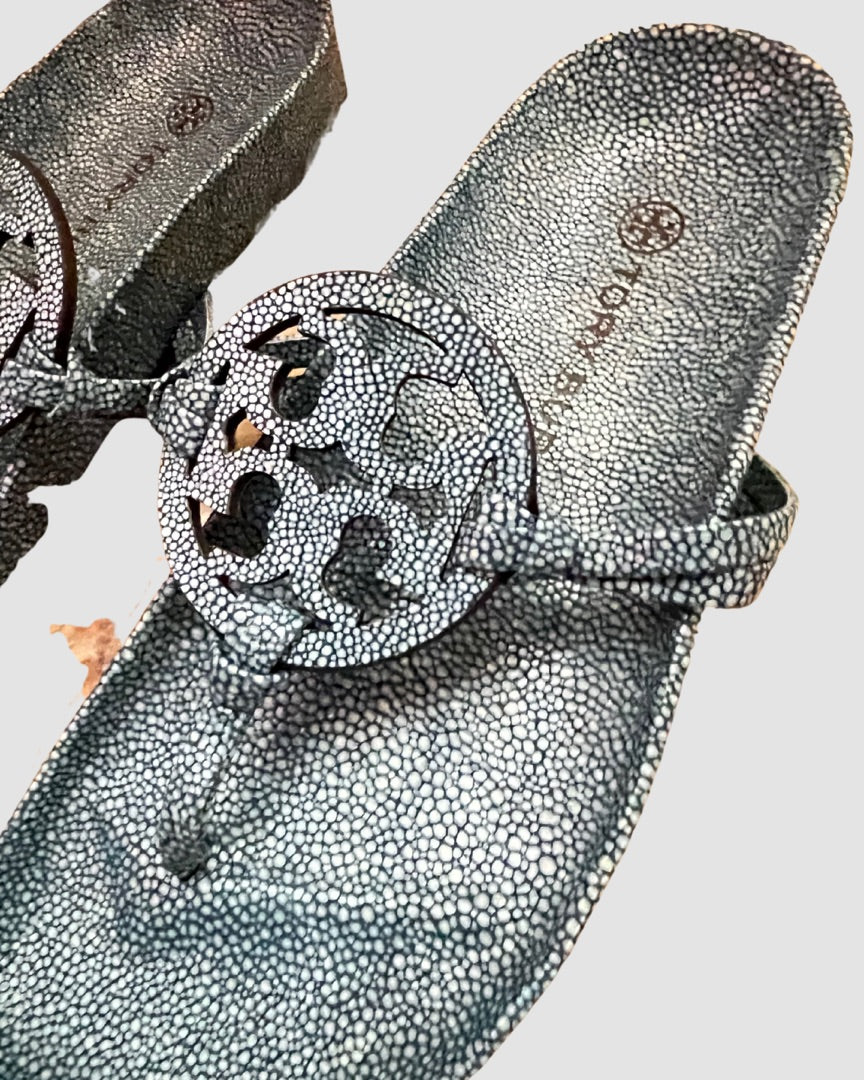 Tory Burch Blue Logo Sandals