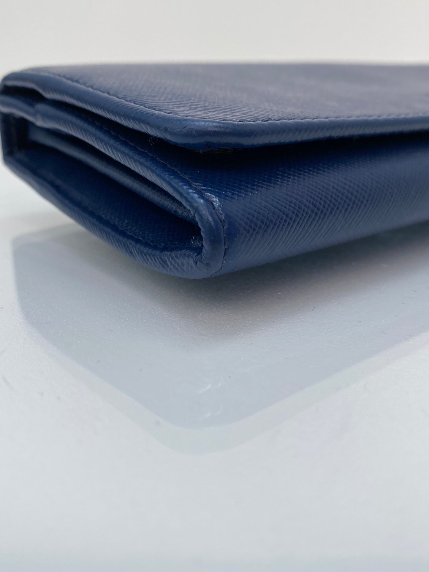 Prada Navy Saffiano Long Wallet