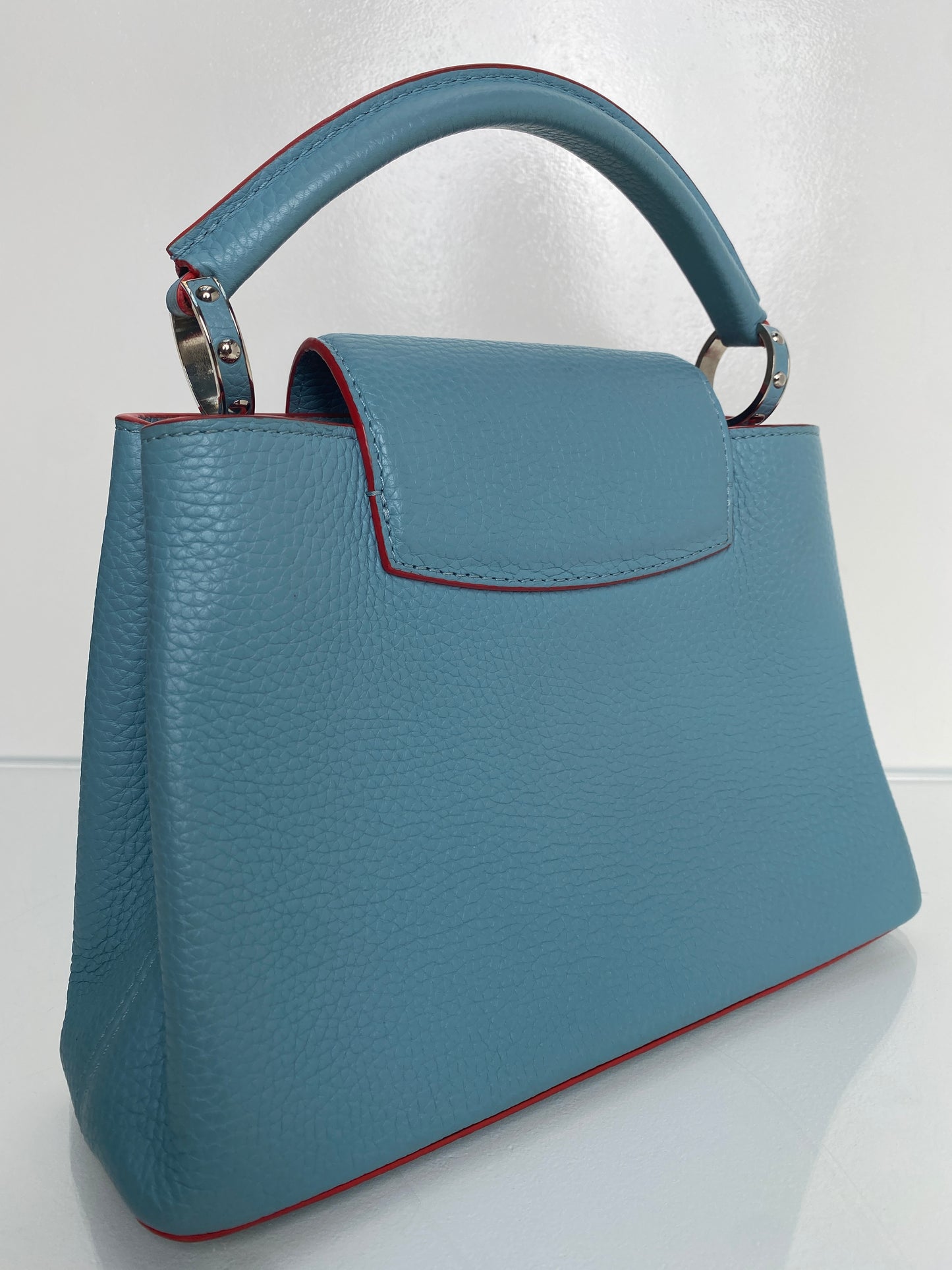 Louis Vuitton Blue & Coral Capucine MM Bag SHW