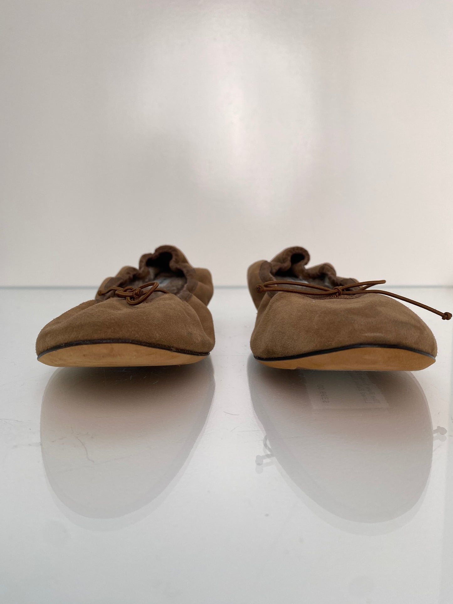 The Row Suede Fur Lined Ballet Flats, 38.5