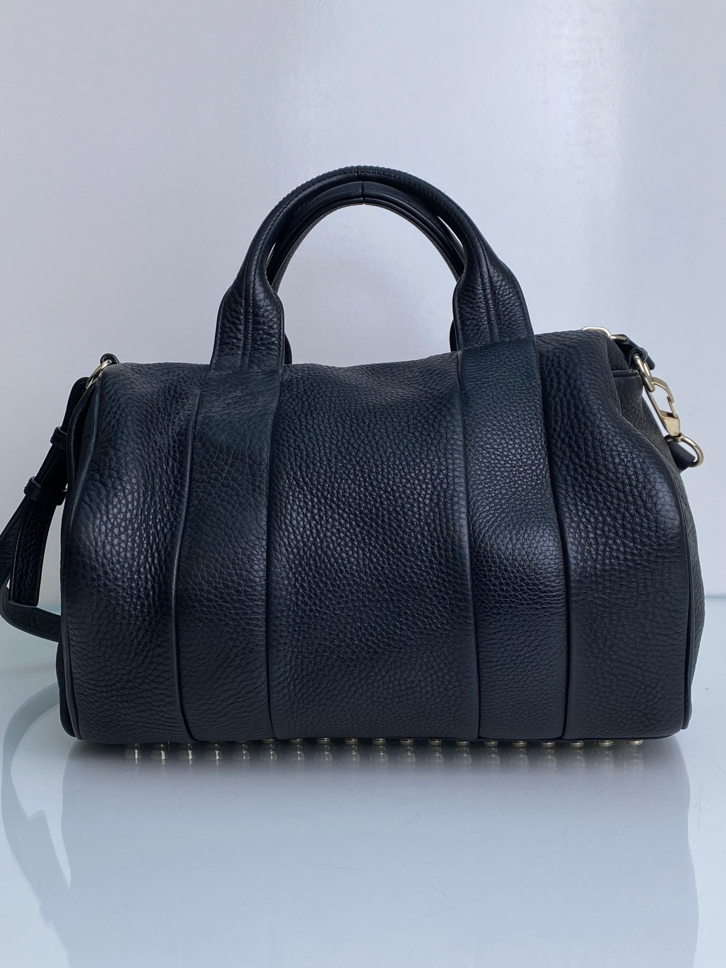 Alexander Wang Black Studded Mini Duffle Bag GHW