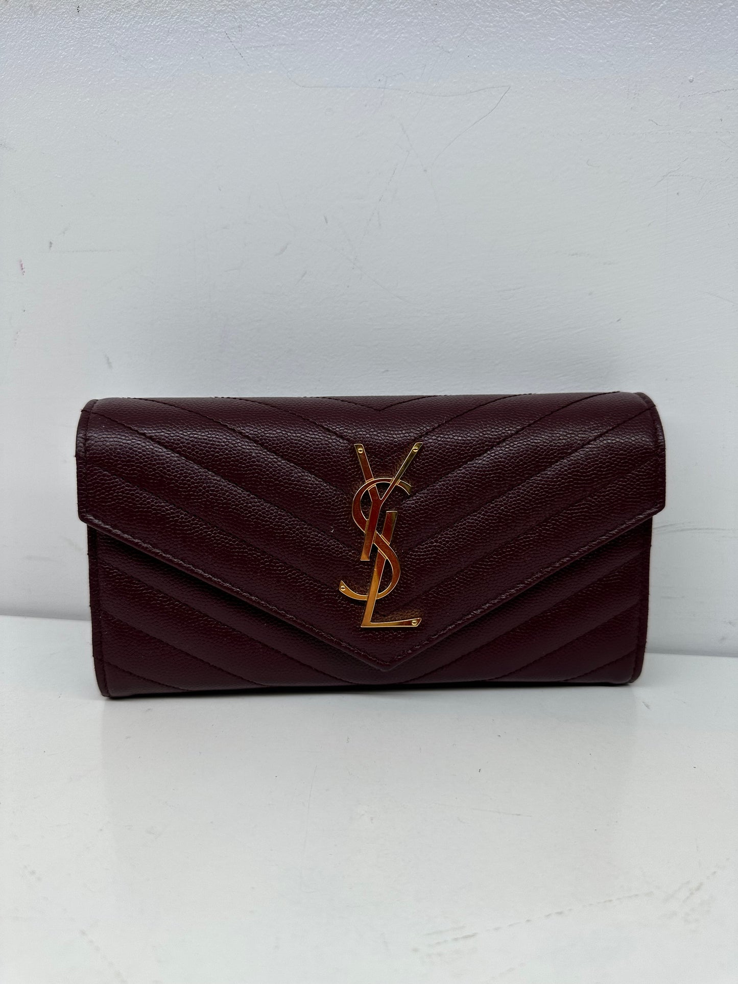 Saint Laurent YSL Large Flap Wallet Burgundy