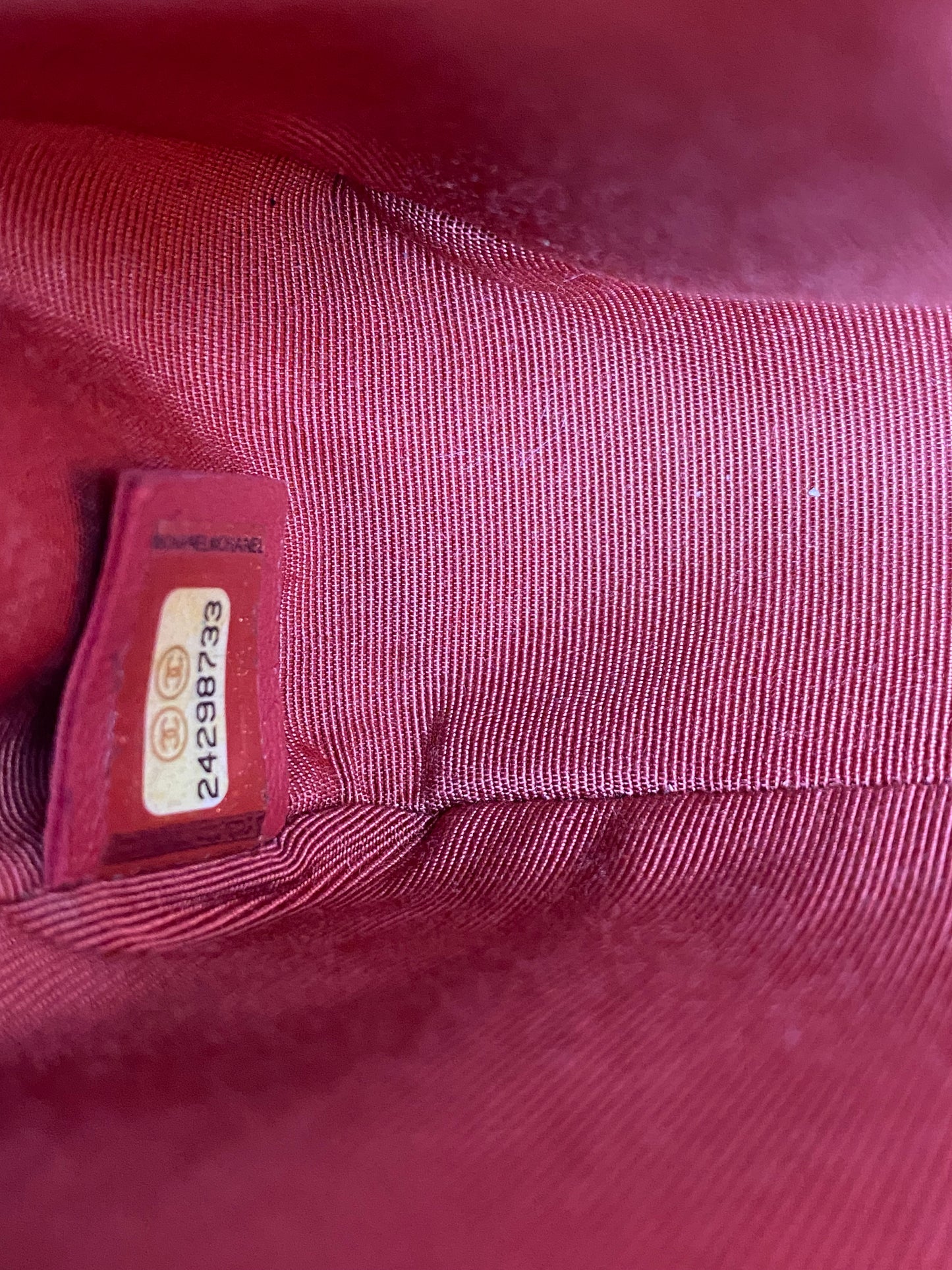 Chanel Red Small Boy Bag With Top Handle Lambskin GHW