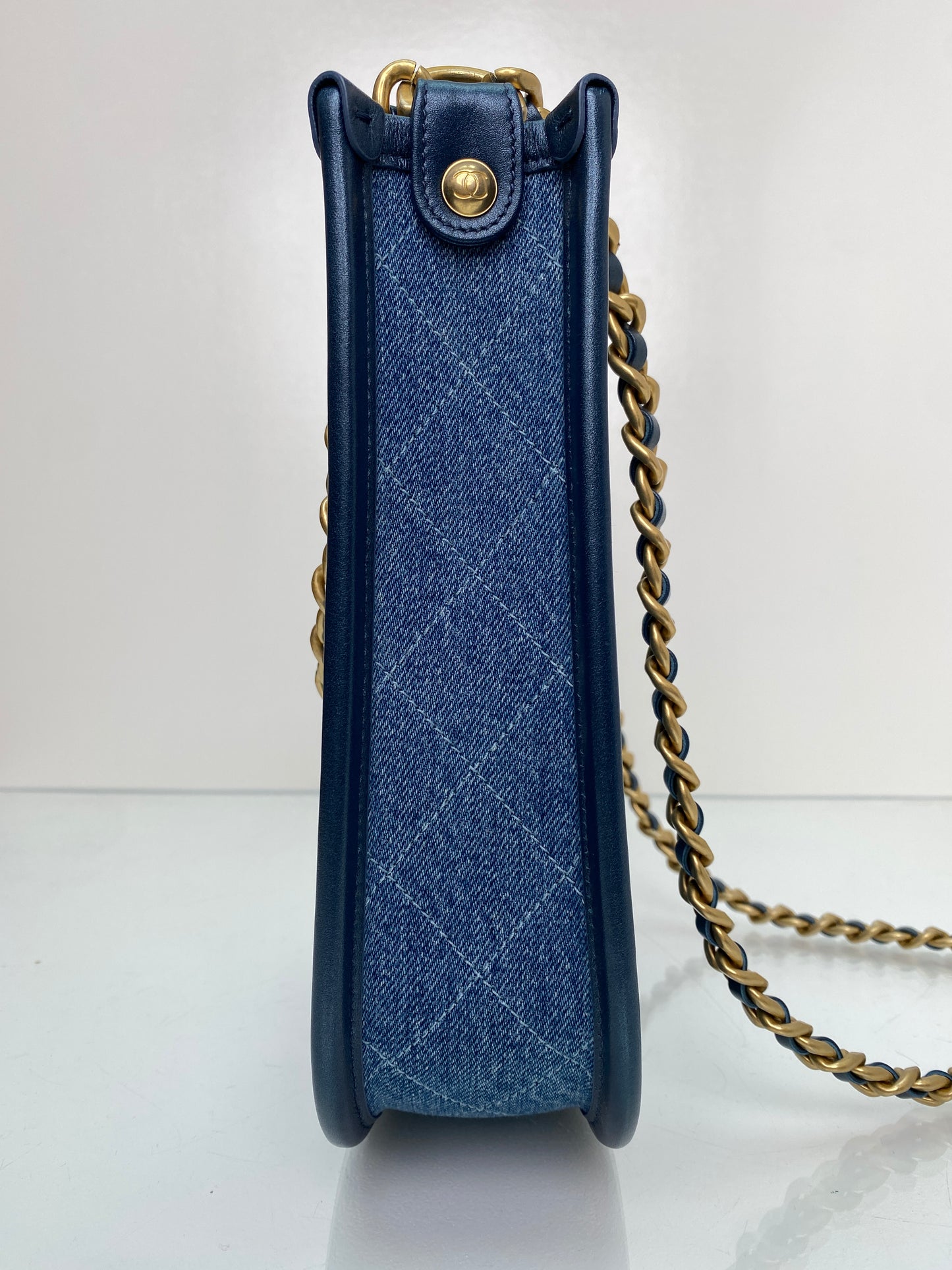 Chanel Denim Quilted Hobo Bag