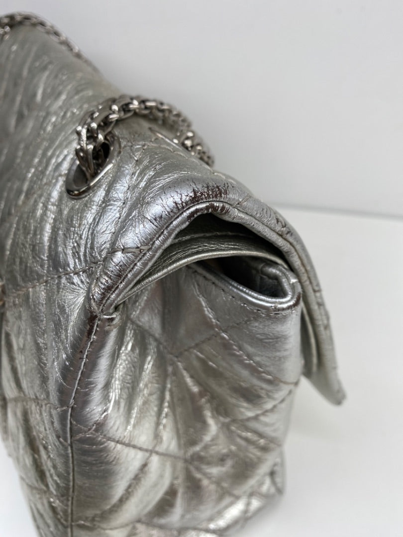 Chanel Jumbo Double Flap Reissue, Metallic Silver SHW