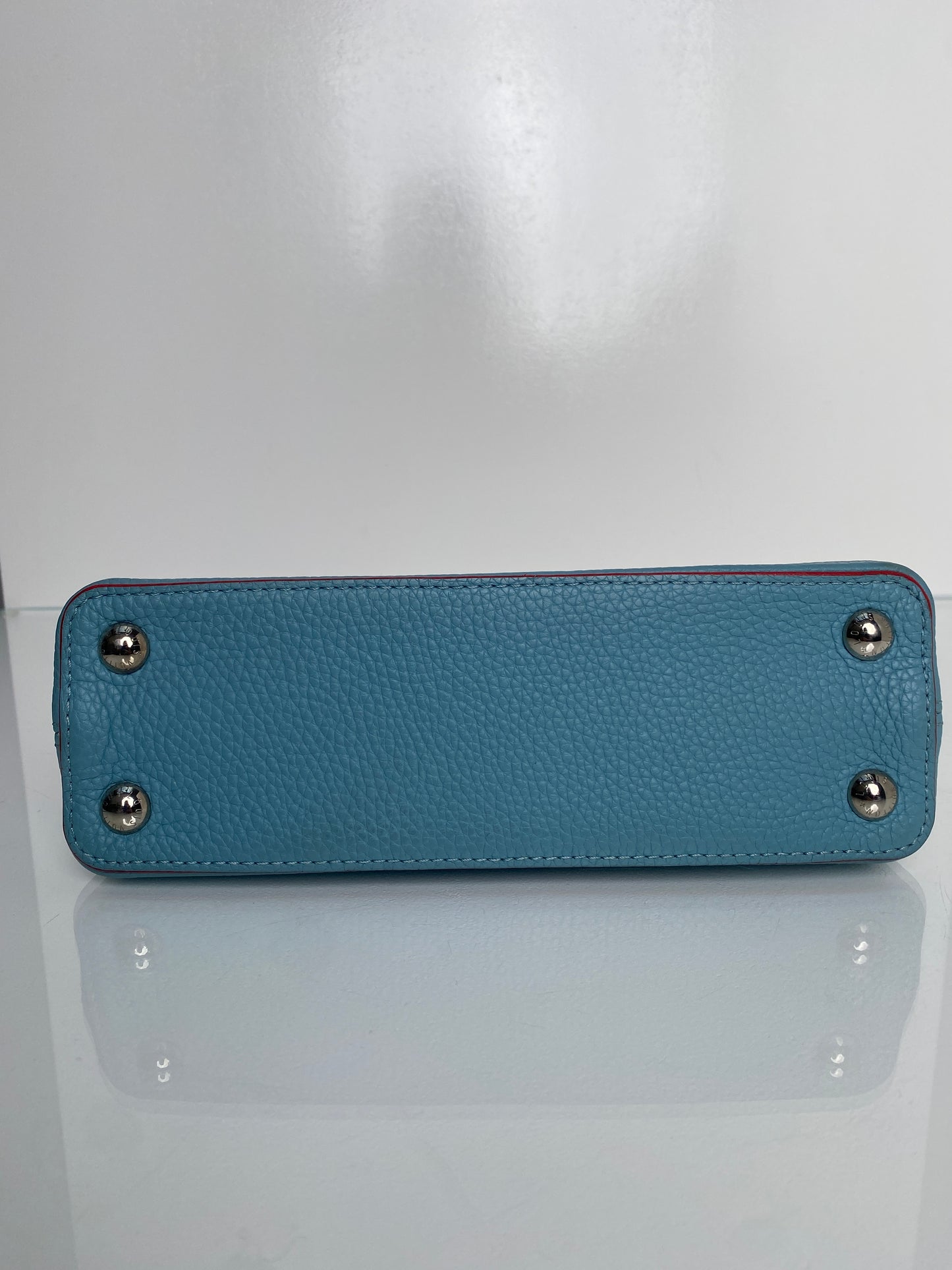 Louis Vuitton Blue & Coral Capucine MM Bag SHW
