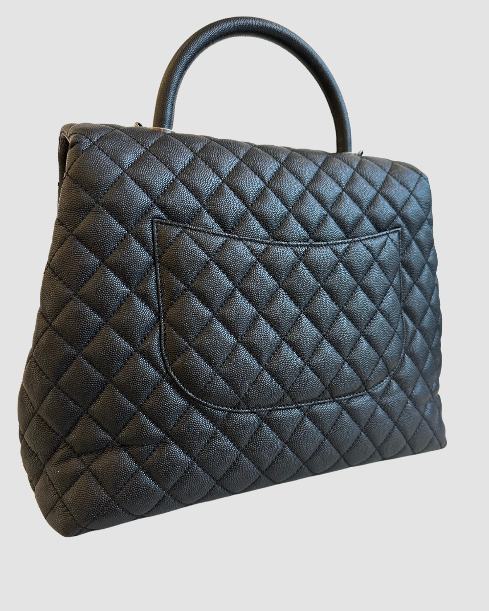 Chanel Black Caviar Leather Coco Top Handle SHW