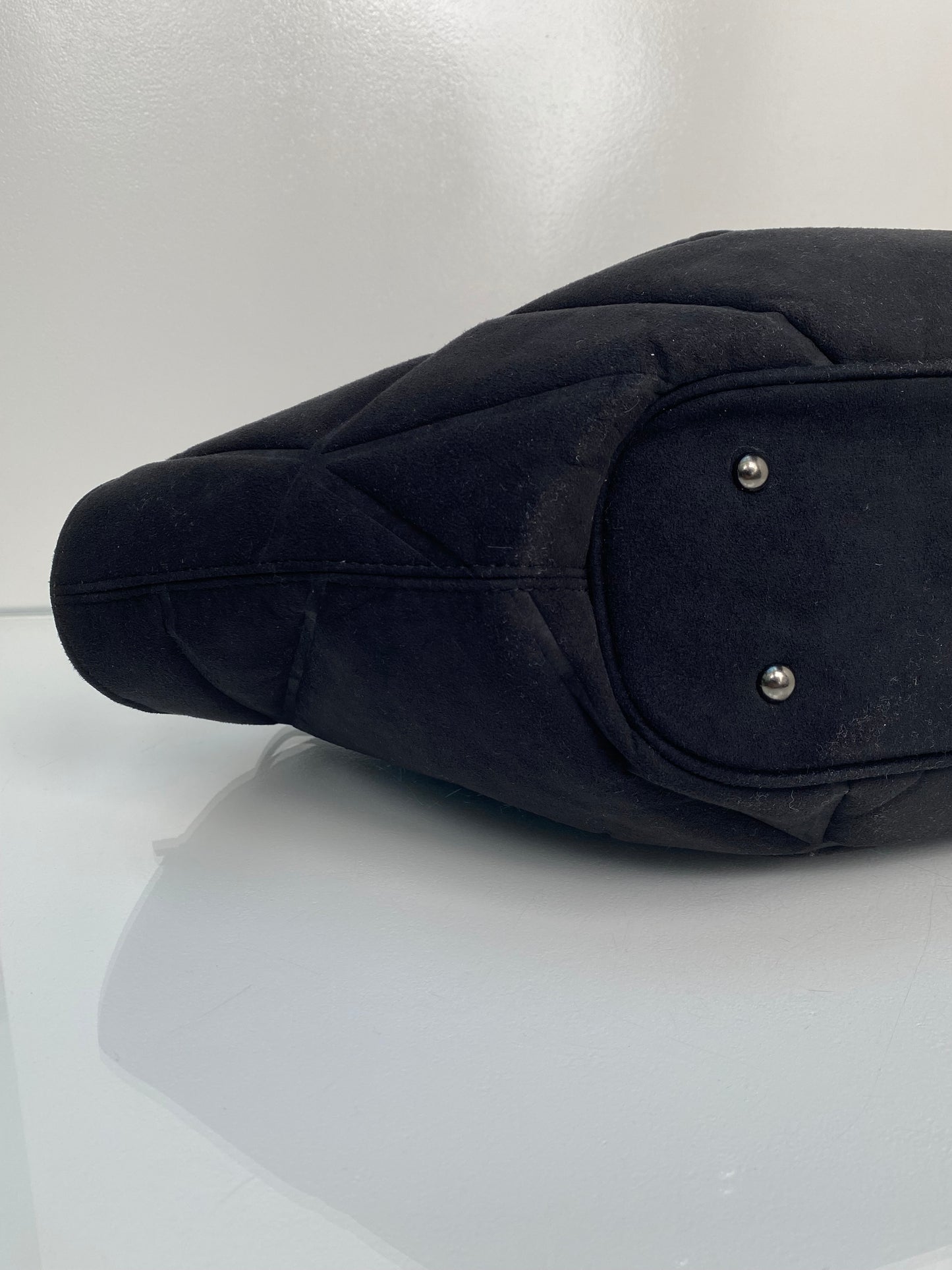 Isssey Mayake Black Cloth Geometric Tote Bag