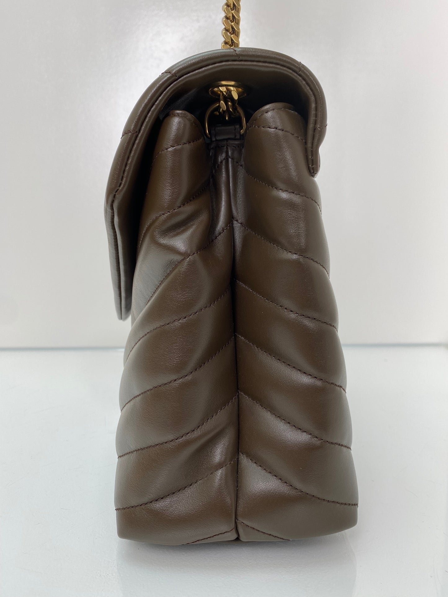 Saint Laurent Loulou Brown Matelasse Bag GHW