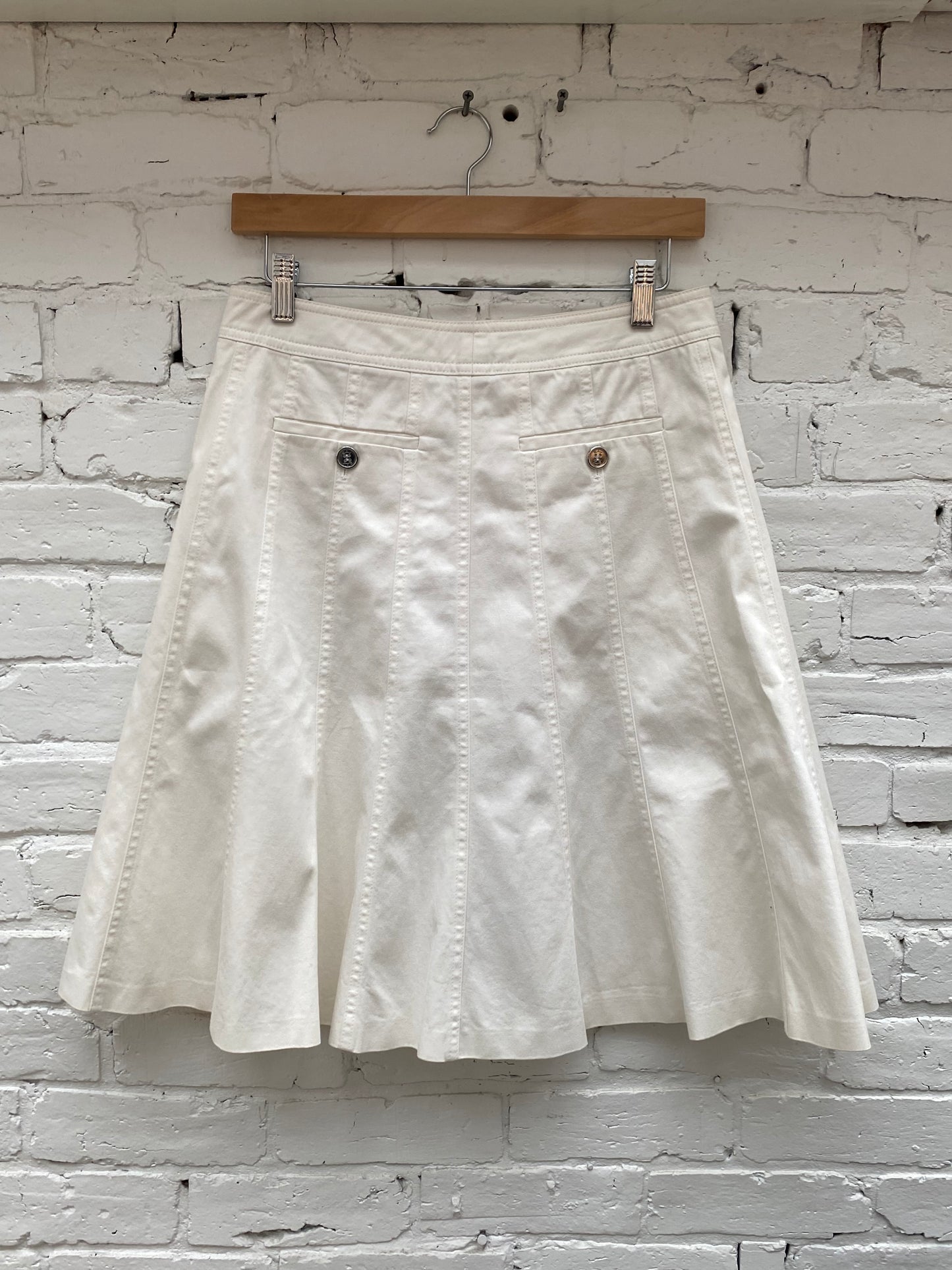 Burberry White Denim Skirt, 4