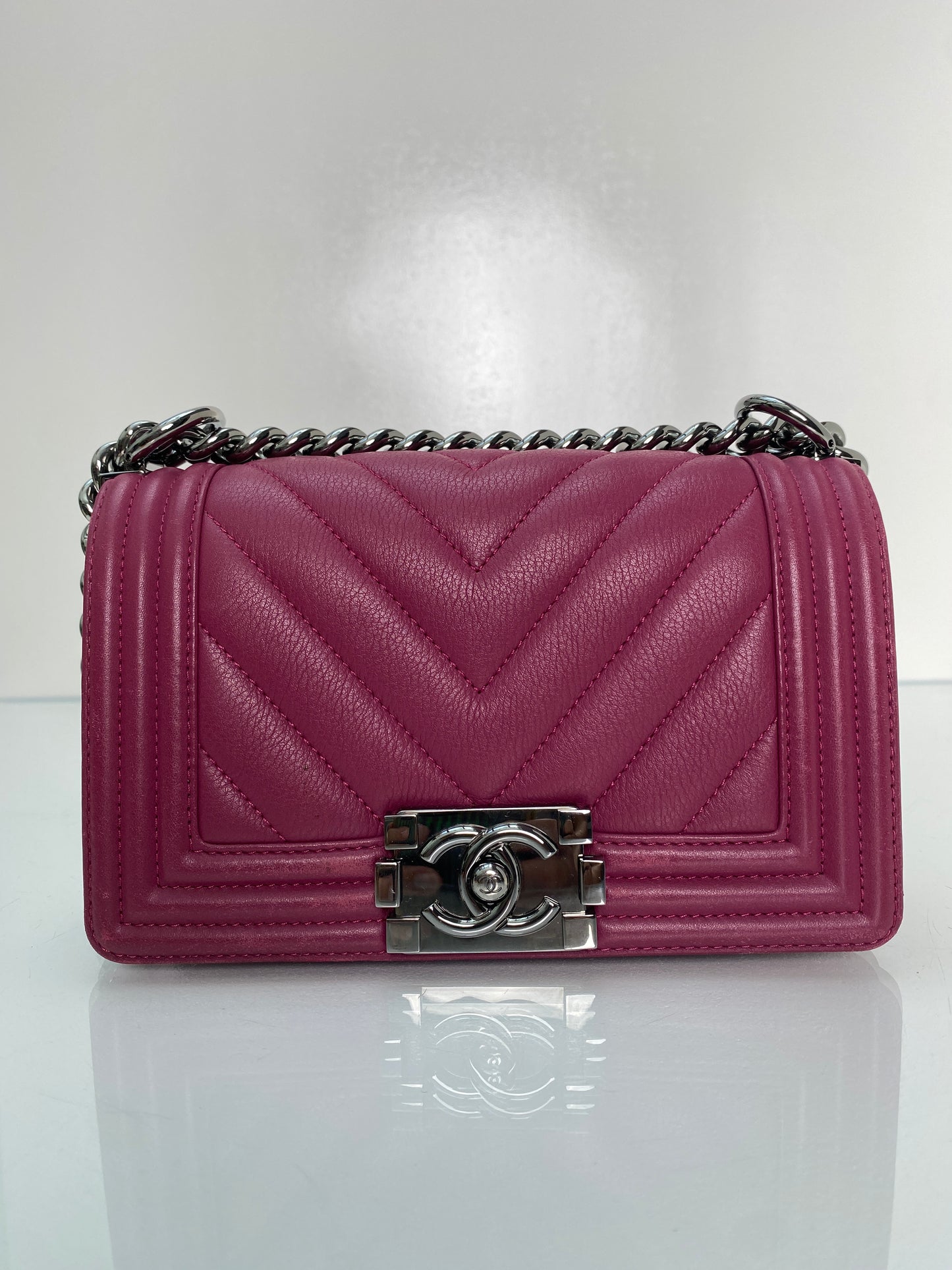 Chanel Raspberry Purple Small Boy Bag RHW