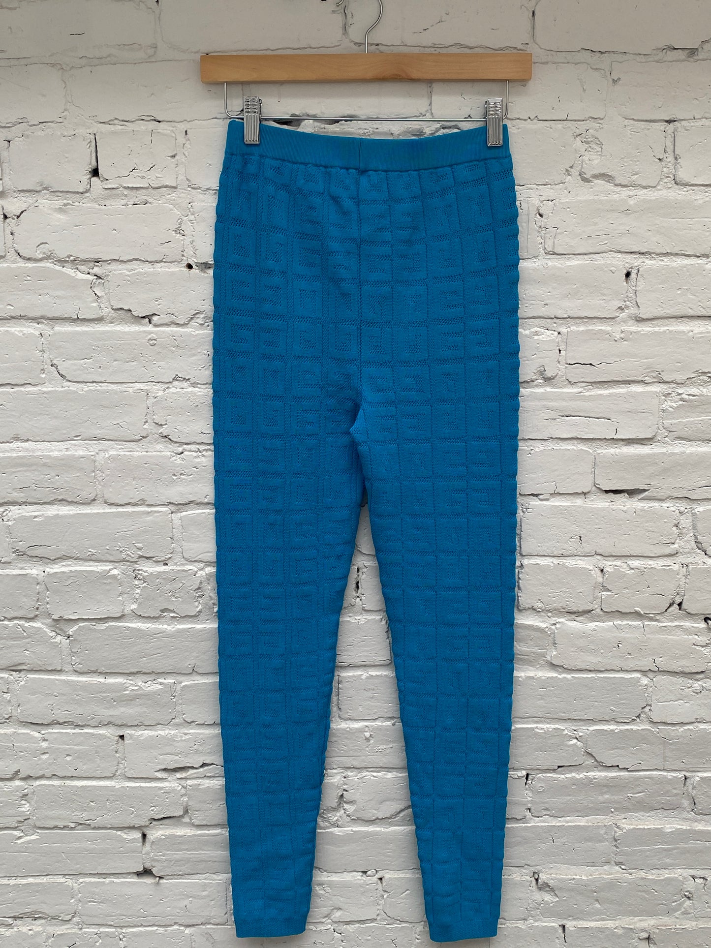 Givenchy Blue Knitted Logo Pants, XS
